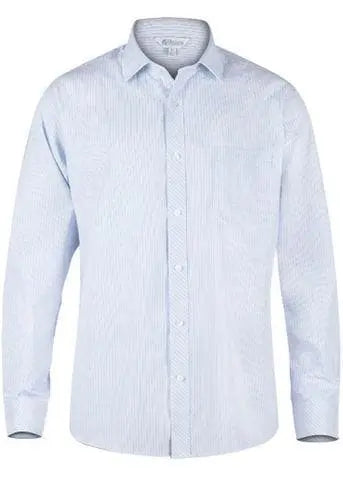 Aussie Pacific Men's Bayview Long Sleeve Shirt 1906L Corporate Wear Aussie Pacific White/Sky XXS